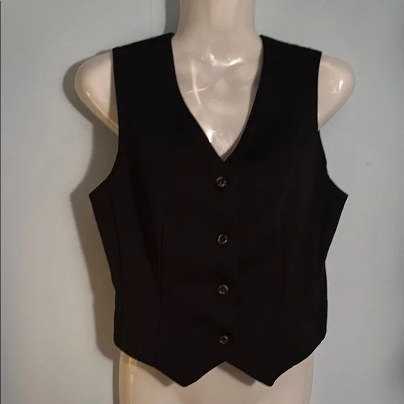 Elegant Black Button Up Women's Vest size 8 - Picture 1 of 14